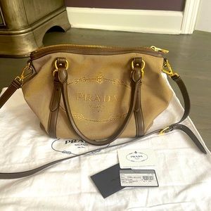 Prada Canapa Logo Canvas Satchel Bag